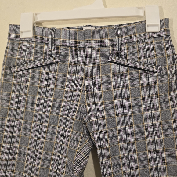 GAP Glen Plaid Ankle Pants Glen Check Cropped Bottoms Casual Retro Pinup Size 0 - Picture 4 of 17